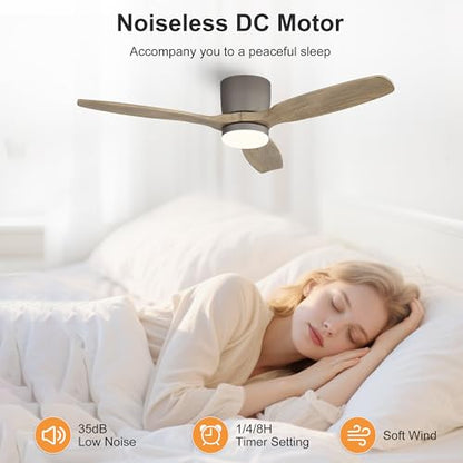 48" Flush Mount Ceiling Fan with Light