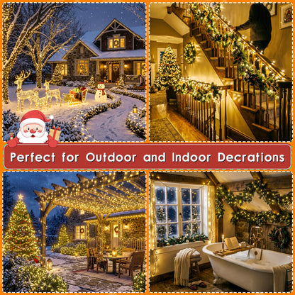 1500 LED Christmas Lights Outdoor 492 FT Warm White Remote and Plug (Warm White / 1500 LED)