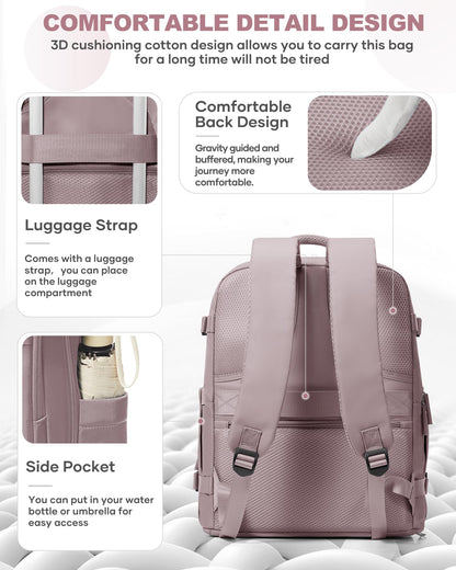Travel Backpack Carry On for Women Man Gym Backpacks with Laptop Compartment Mochila de Viaje Teacher Personal Item Backpack Rucksack Airplane Accessories Must Haves Pink Purple Small (Pink Purple / 20 liters)
