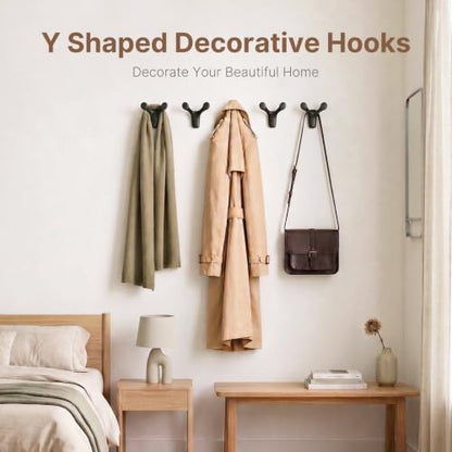 4PCS Pack Wall Hooks Coat Hooks Gold