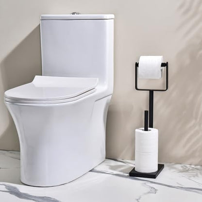 Free Standing Toilet Paper Stand with Reserve Storage