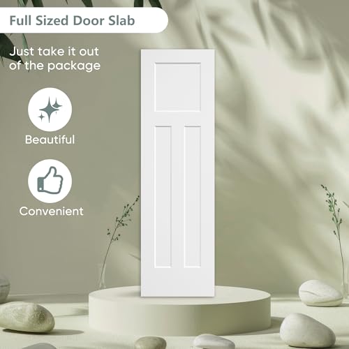 3 Panel White Primed Molded Door Slab