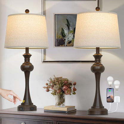 Brown Table Lamps Set of 2 (Brown-Set of 2)