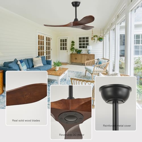 42'' Outdoor Ceiling Fan no Light (42 inch / Dark walnut)
