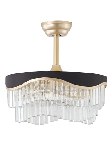 20" Gold Crystal Fandelier Ceiling Fan with Light
