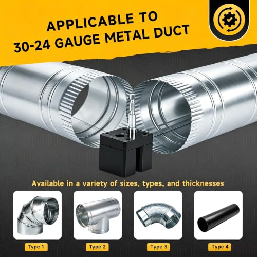 C5A2 Impact Power Assisted Crimper HVAC Duct Crimping Tools Automatic Turbo Crimper Sheet Metal Round Downspout Gutter Crimp Swagging Accessory Suits for 1