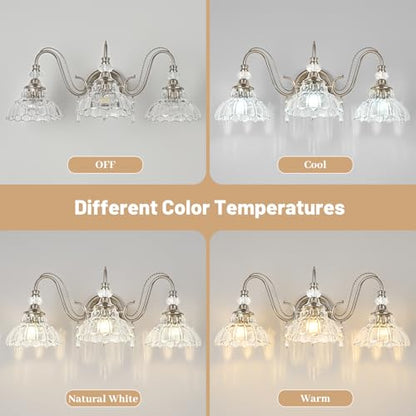 Brushed Nickel Bathroom Vanity Light (Nickel / 3-Light)