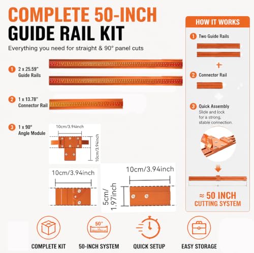 50 Inch Circular Saw Guide Rail Kit