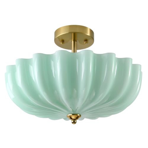 Milk Glass Schoolhouse Ceiling Light