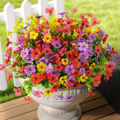 Artificial Fake Plants Flowers for Outdoor Outside Spring Summer Decoration