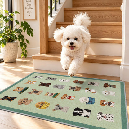 Waterproof 2x3 Small Rug (Dog Green / 2' x 3' (Runner))