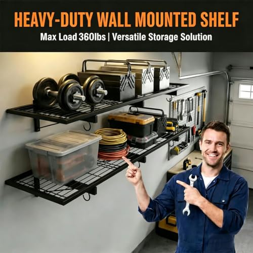 46" × 12" Garage Wall Shelving