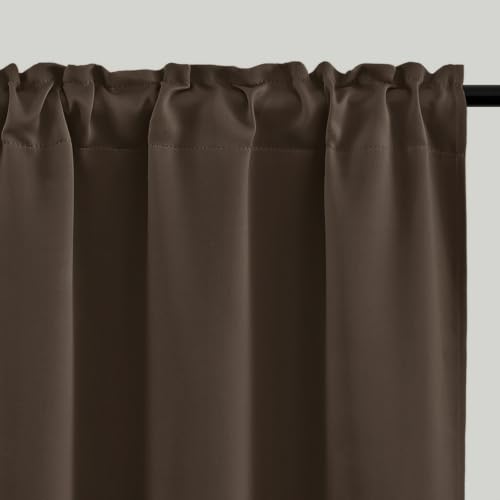 4 Panels Rod Pocket Blackout Window Curtains for Bedroom
