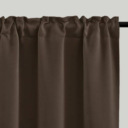 4 Panels Rod Pocket Blackout Window Curtains for Bedroom