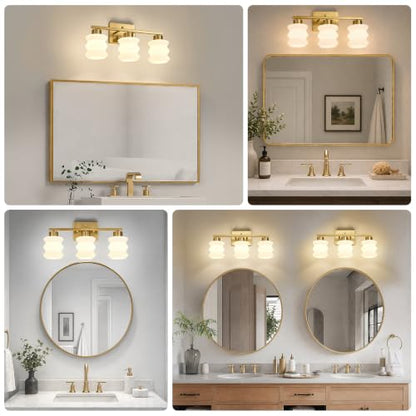 Modern Bathroom Light Fixtures (Gold / 3-Light)