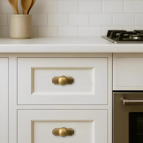 10 Pack Champagne Bronze Cabinet Knobs and Backplates