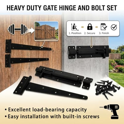 Heavy Duty Door Hinge and Sliding Latch kit