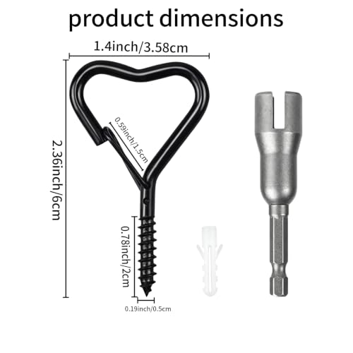 2.36IN Heart Shaped Screw Hooks for Hanging