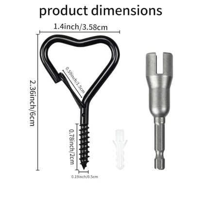 2.36IN Heart Shaped Screw Hooks for Hanging