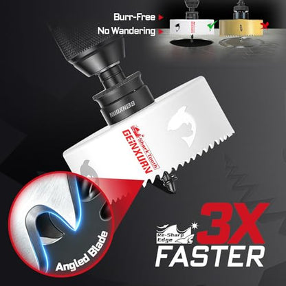 4-1/4 Inch(108mm) Hole Saw, 1PC HSS Bi-Metal Hole Saw Kit with Shark Tooth Hole Cutter for Wood,Drywall, PVC Boards and Thin Metal (1 PCS 4-1/4")