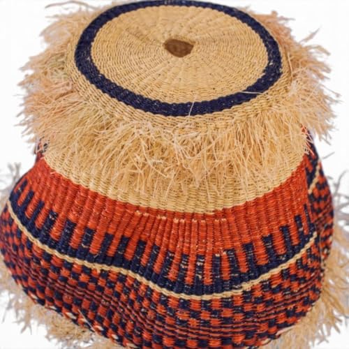 10in Boho Handwoven Pendant Light Shade with Raffia Fringe Ceiling Decor