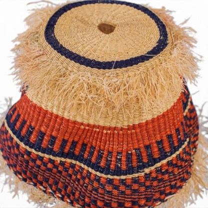 10in Boho Handwoven Pendant Light Shade with Raffia Fringe Ceiling Decor