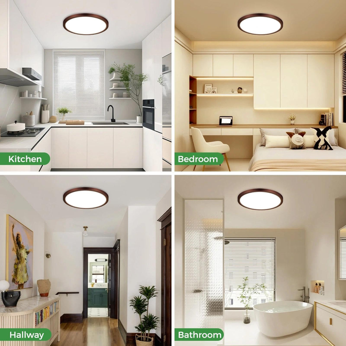 7Inch 2Pack Oil Rubbed Bronze LED Flush Mount Ceiling Light (Oil-Robbed Brown / 7Inch)