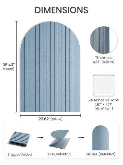 Large Arched Felt Bulletin Board 35.4''×23.6'' (Coastal Haze)