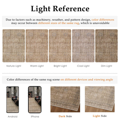 Brown 2x4 Neutral Area Rugs for Entryway Door Mat (Vintage Brownⅱ / 2' x 4' (Rectangular))