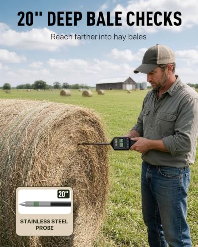 Hay Moisture Tester with 20" Probe