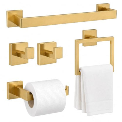 5 Piece Bathroom Accessories Stainless Steel Towel Bar Set