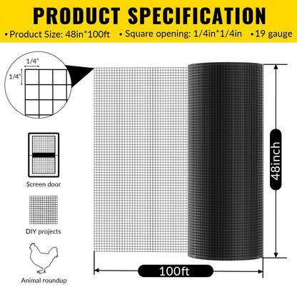 Hardware Cloth 1 (48 x 100 1/4 inch-Black)