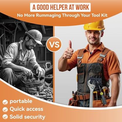 Portable Magnetic Tool Holder Heavy Duty Clip On Belt Holster and Pocket Clip for Screws Nails Hammer Wrench Pliers Drill Bits Sockets and Hardware Accessories