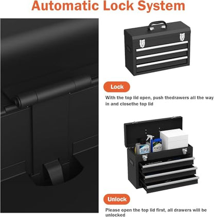 3 Drawer Metal Tool Box