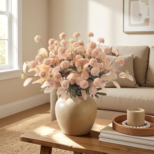32 Pcs Beige Faux Silk Mums (Beige)