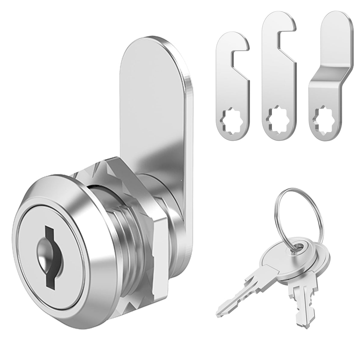 1 Pack Tubular Cabinet Locks with Keys (5/8 Inch / 1 Pcs / Silver)