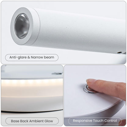 6W LED Bedside Wall Sconce with Switch (White 2Pcs)