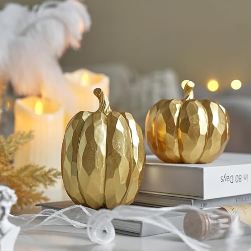 White and Gold Decorative Pumpkins