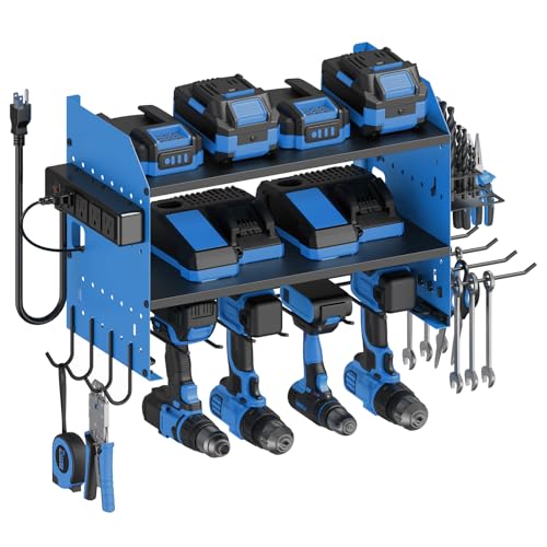 Modular Power Tool Organizer Wall Mount with Charging