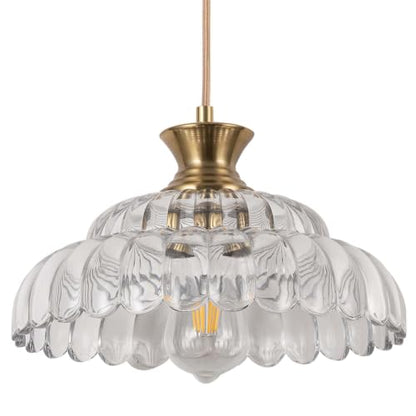 Pendant Light 11.8In Plug in Glass Vintage Chandeliers E26 Base Corded On