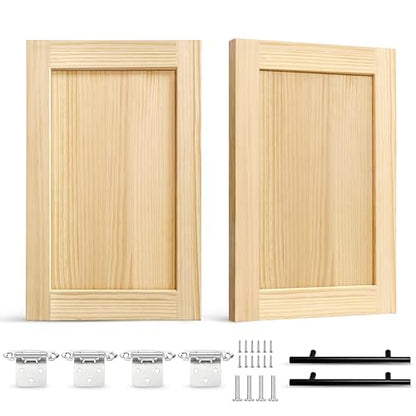 2 Pack Unfinished Pine Shaker Cabinet Doors 11" W x 18" H (11'' Wx18'' H)