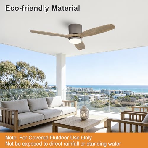 48" Flush Mount Ceiling Fan with Light