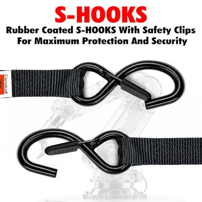 2 4 Pack Retractable Ratchet Straps