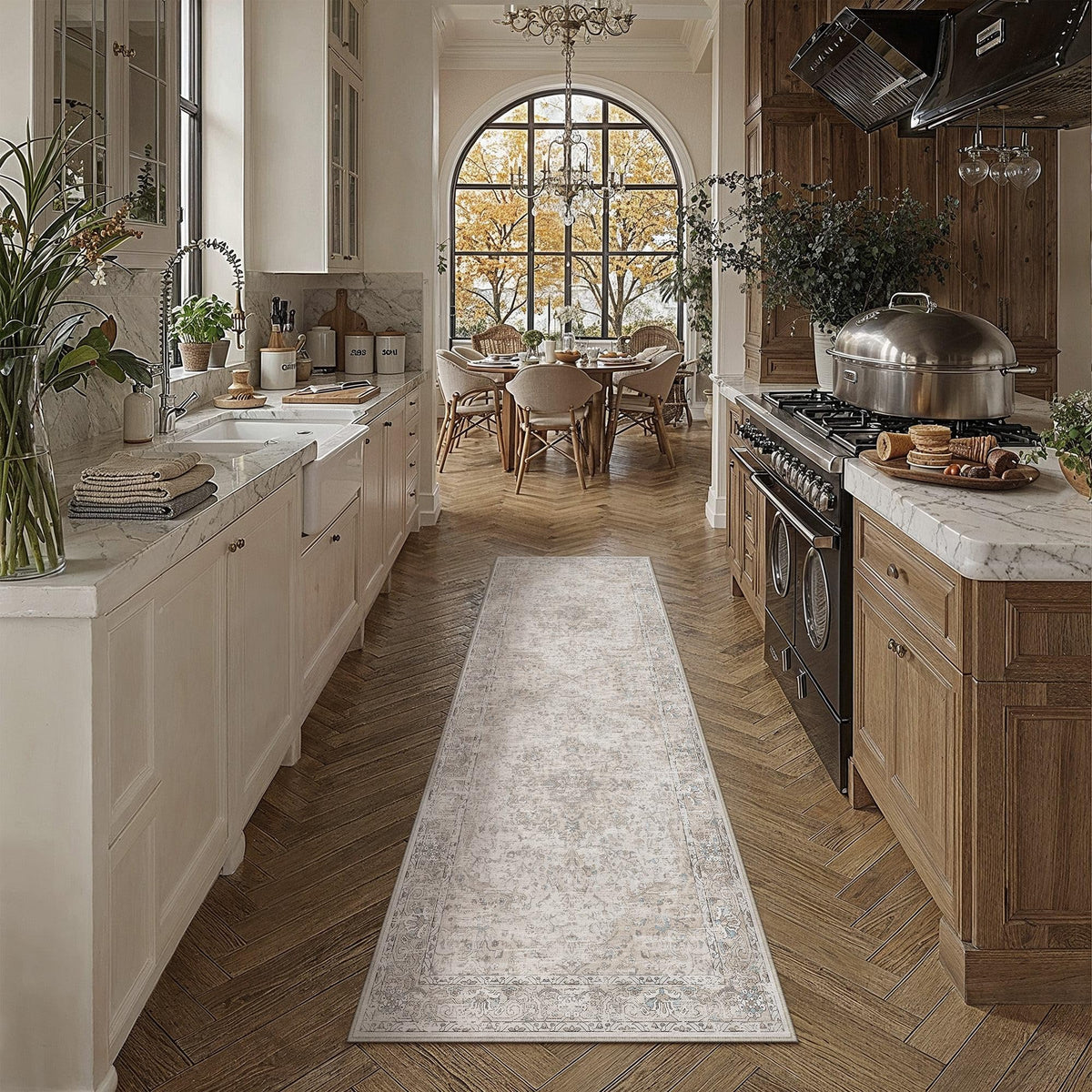 Beige Runner Rugs 2x5 Washable Rug Indoor Carpet (Multi Beige / 2' x 5' (Runner))