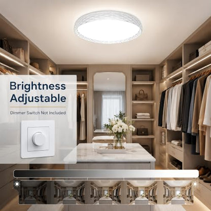 LED Flush Mount Ceiling Light with Sculptural Ring Design