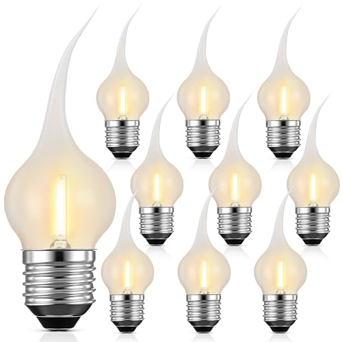 10 Pcs S11 Silicone Dipped Candle Light Bulbs