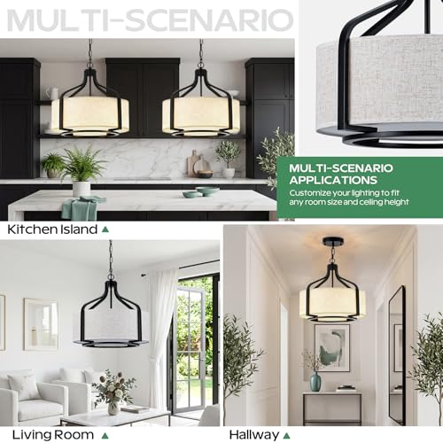 Linen Drum Chandelier