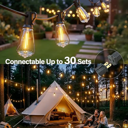 Outdoor String Patio Lights ST38 Edison LED Bulbs