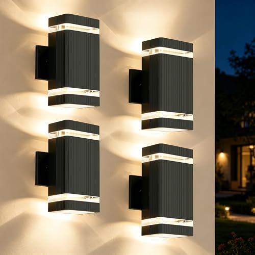 Plastic Square Outdoor Wall Lights 1 Layer