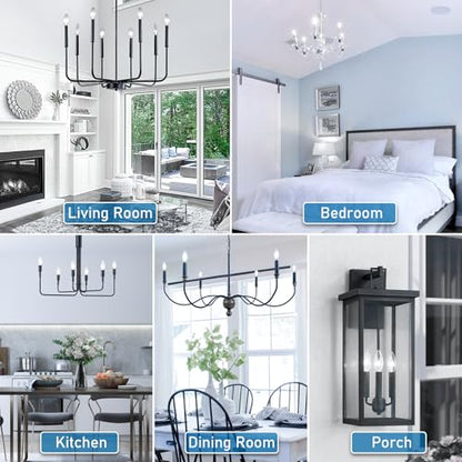 12 Pack E12 Chandelier LED Light Bulbs 60W Equivalent 5000K Daylight (12 Count (Pack of 1))